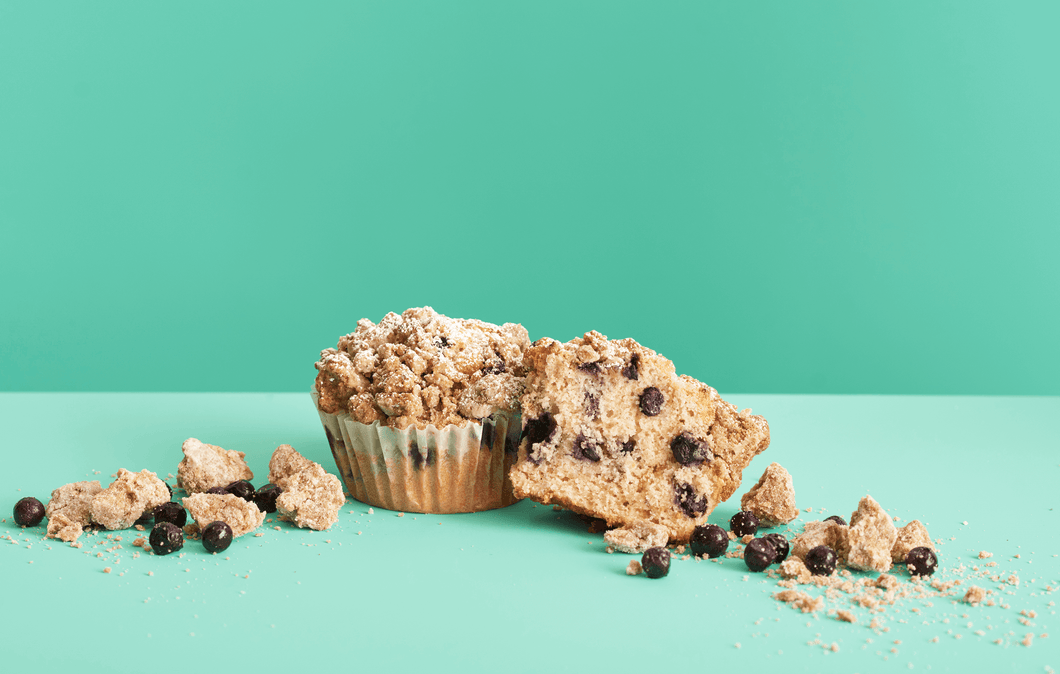 Pop-Up Blueberry Crumb Muffins
